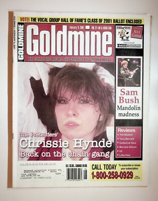 2001 February 9 Goldmine Magazine Pretenders Chrissie Hynde Sam Bush Mandolin