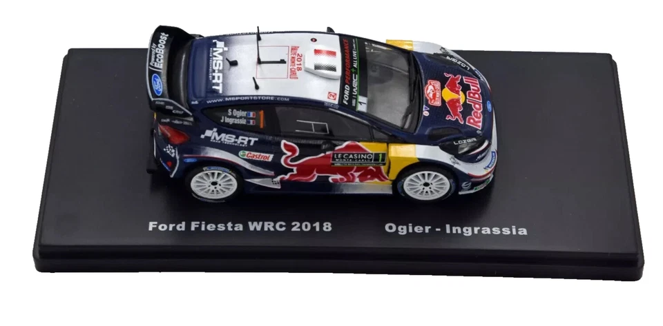 #1 Red Bull Ford Fiesta WRC Ogier Rally Monte Carlo 2018 1/43 Diecast Car IXO - Image 2 of 4
