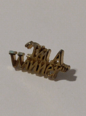 I'M A WINNER Gold Tone Lettering Lapel Tack Pin