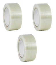 3 rolls 2" x 60 yd Filament Reinforced Strap Fiberglass Tape 3.9 mil Free Ship