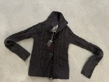 New RUEHL No. 925 knit sweater S Small wool cashmere blend extra button brown