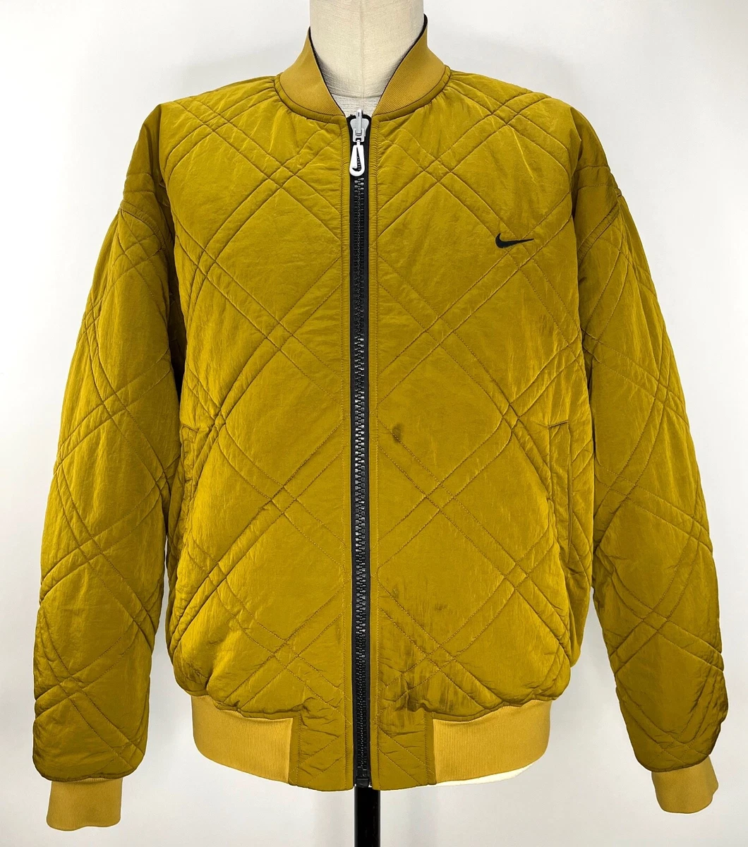 VINTAGE RETRO NIKE REVERSIBLE QUILTED NYLON BOMBER JACKET COAT MENS SIZE L RARE!