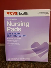 (2) Cvs Health Disposable Nursing Pads Day And Night Leak Protection 60 Pads
