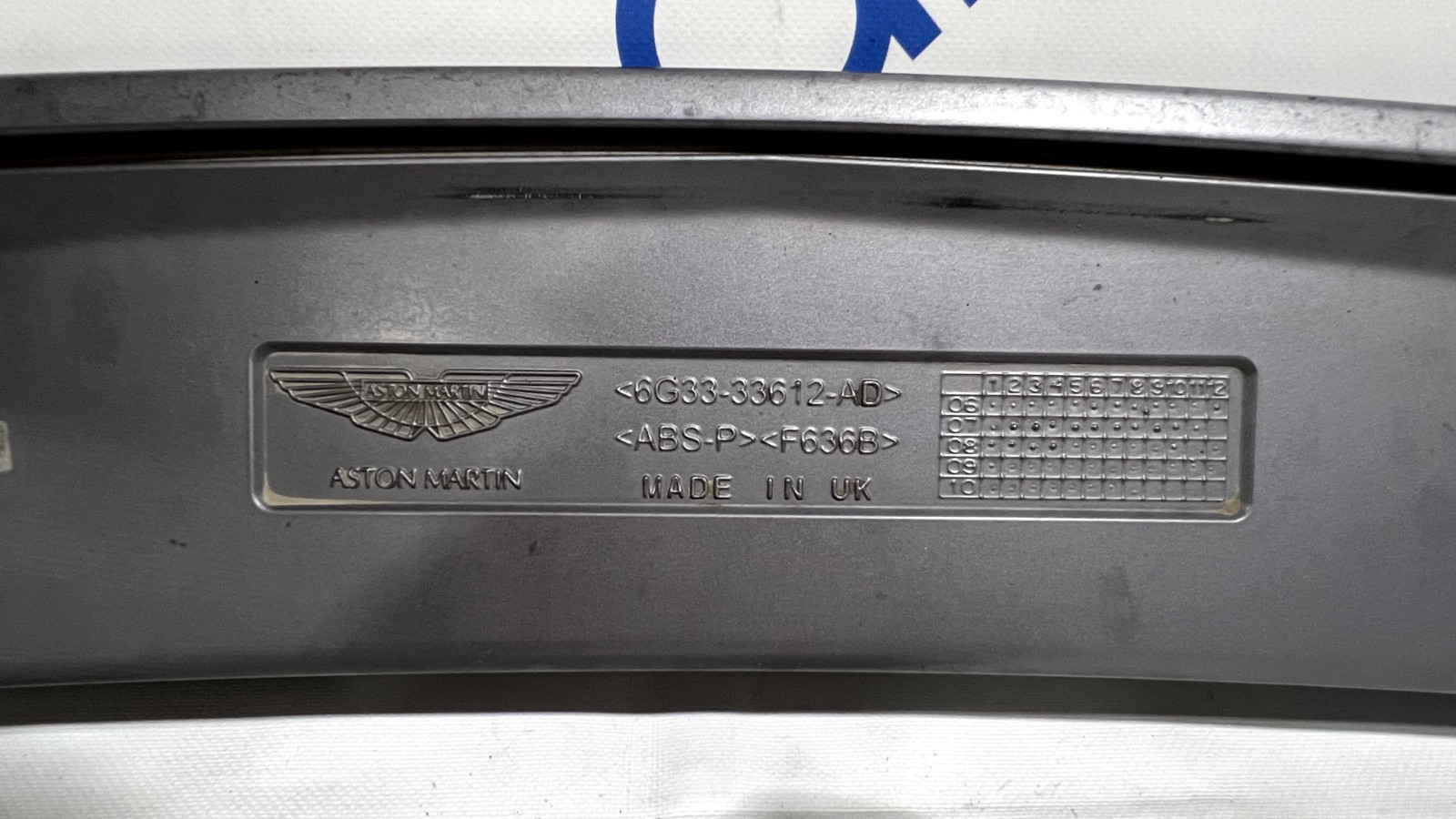 Aston Martin V8 Vantage Rear Bumper Lower Diffuser Panel 6G33-33612-AD OEM USED