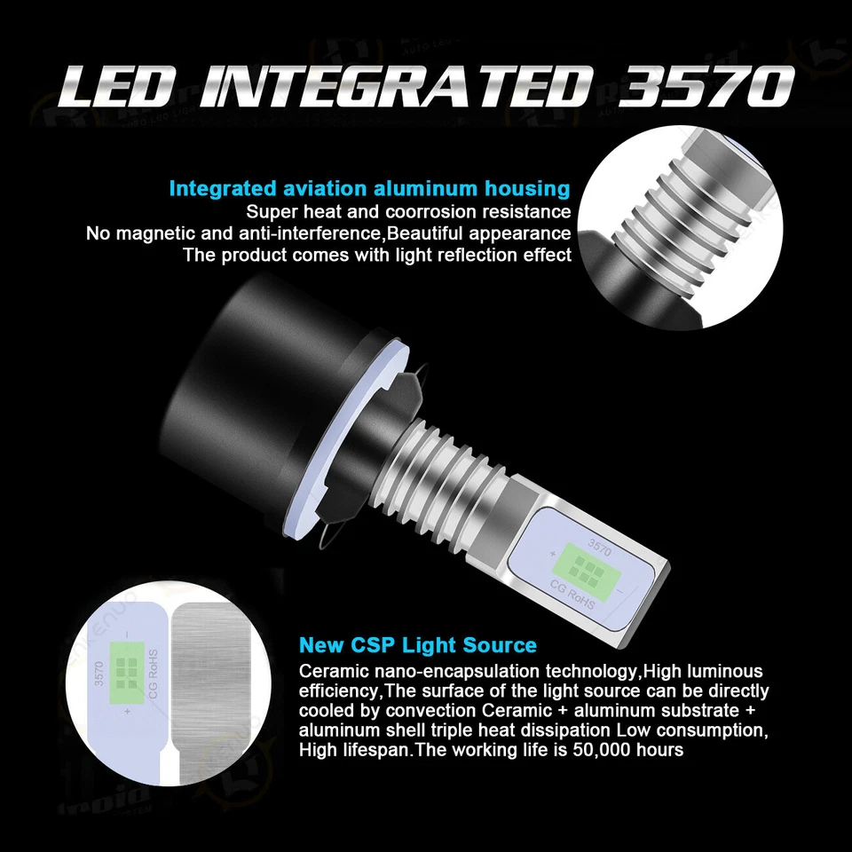 Combo de bombillas de faros LED 4x 8000K 880 +881 para Arctic Cat Panther 570 2002-2007 Foto 2 de 4