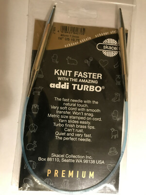 addi Turbo  Circular Knitting Needles Skacel USA US 10.75 (7.0mm) 16 inch (40cm)