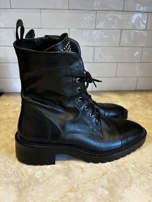 Zara Black Leather Lace-Up Platform Combat Boots ZARA Men Black Platform Boots Size 42 9 (42) | Mercari main image 3