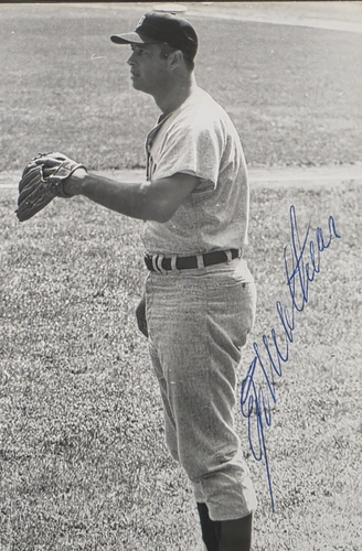 EDDIE MATHEWS Signed Real Photo Postcard-HOF-MILWAUKEE BRAVES-PSA - Picture 2 of 5