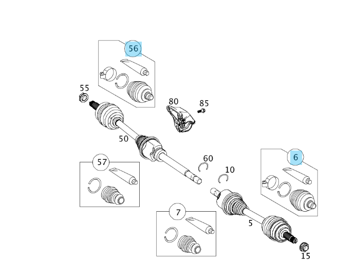 OEM Mercedes-Benz VITO W447 Front Axle Shaft Boot Repair Kit 