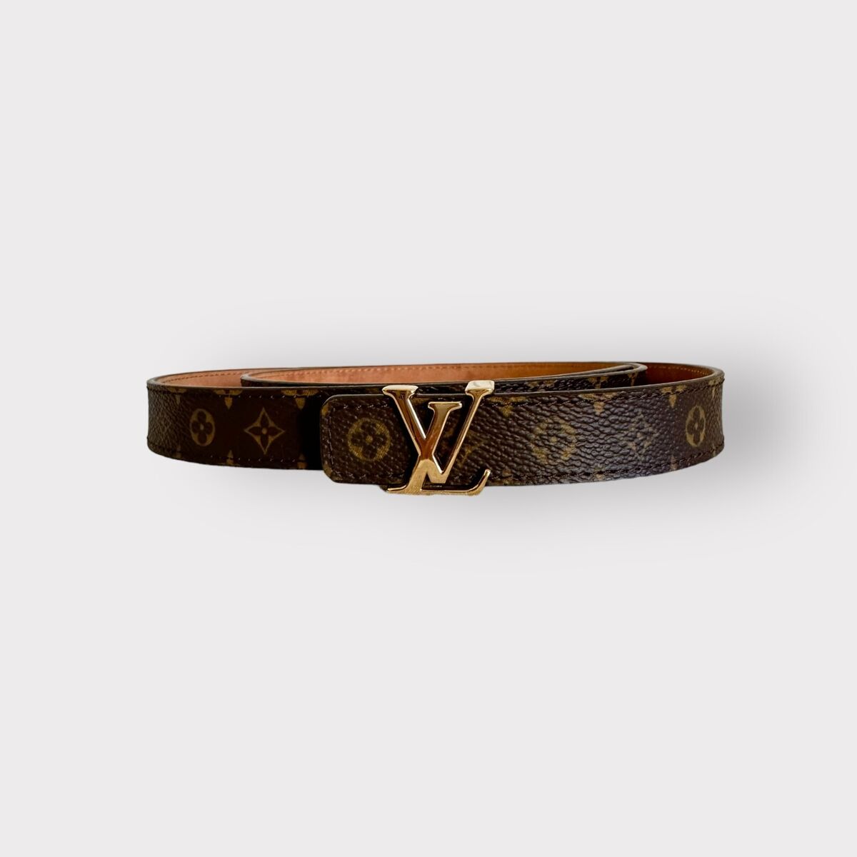 Authentic Louis Vuitton Belt Monogram Brown LV Buckle size Authentic Louis Vuitton Belt Monogram Brown LV Buckle size
