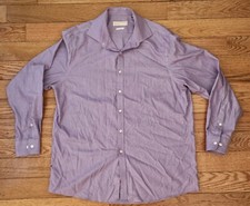 Michael Kors Shirt Mens Size 16 1/2- 34/35 Button Down Dress Shirt Purple