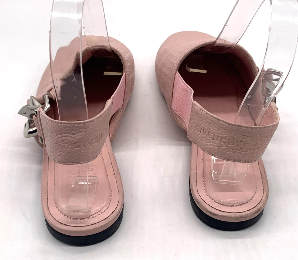 Mules Givenchy para mujer de cuero rosa con cadena G talla 36 EE. UU. 6 (muestra desgaste) Foto 4 de 4