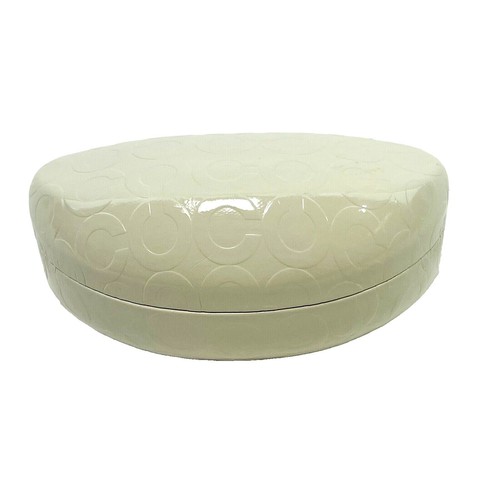 COACH Ivory White Hard Shell Clam Sunglasses Case Signature  display picture 2