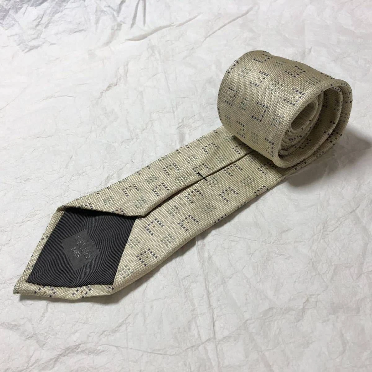 CELINE cravatta uomo seta originale usata cravatta abito classico lusso multicolore #66