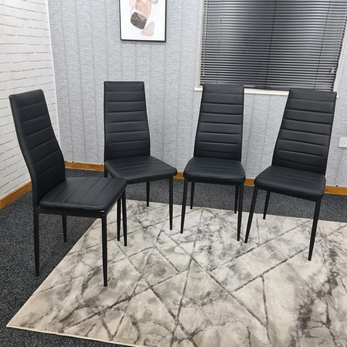 Four black dining online chairs