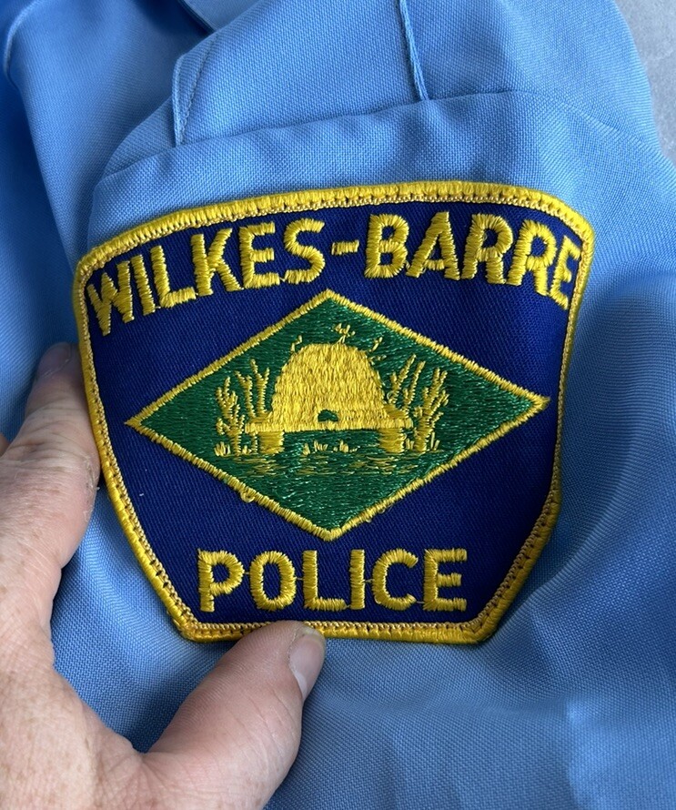 Vintage Police Uniform Shirt & Patches! Long Sleeved, Wilkes Barre PA