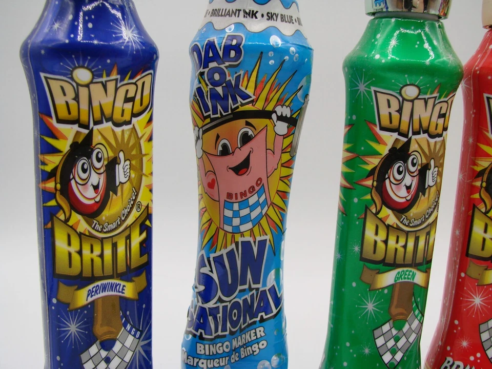 Lot 7 Large Bingo Brite Ink Daubers Markers Blue Green Orange Purple 110mL Brigh - Image 2 of 4