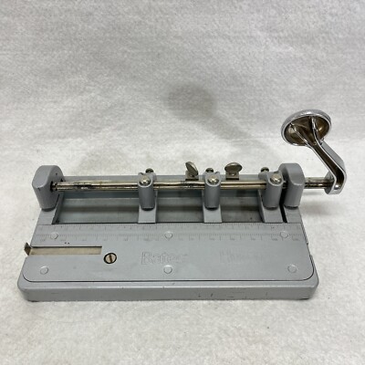 Vintage GBC Bates Hummer (3) three hole punch heavy duty adjustable tested