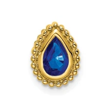 14K Yellow Gold Pear Sapphire Chain Slide Pendant