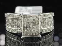 Diamond Engagement Ring 10k White Gold Pave Round Cut 0.40 Set Rectangle on sale Diamond Engagement Ring 10k White Gold Pave Round Cut 0.40 Set Rectangle on sale