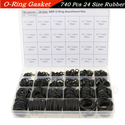740 Pcs Boxed Thickness 1.5/2.4/3.1mm Car Air Conditioning O-Ring Seal Gasket