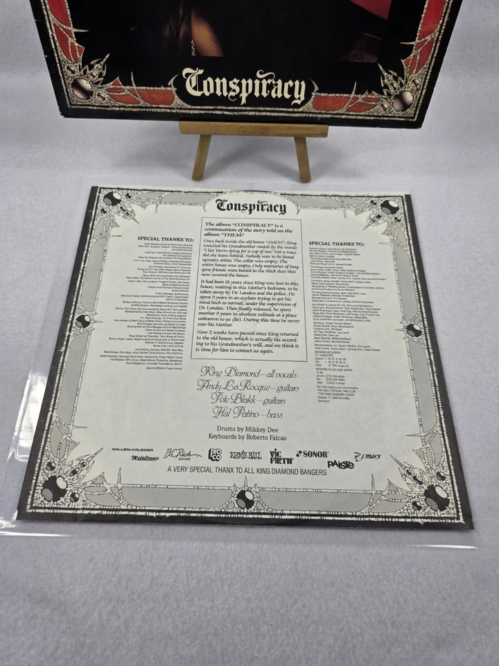 King Diamond "Conspiracy" Vinyl LP (1989) 1st US Pressing RR9461 - Image 4 of 4
