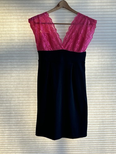 Vintage Wet Seal Y2K rosa schwarz Spitze Top figurbetont ärmellos Kleid - Bild 1 von 9