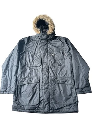 HELLY HANSEN Parka Jacket Mens Medium Black Fur Hood