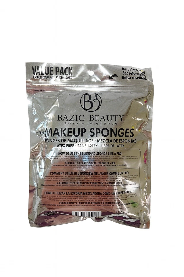 28 esponjas de maquillaje surtidas Bazic Beauty - sin látex, bolsa resellable, paquete económico Foto 2 de 2