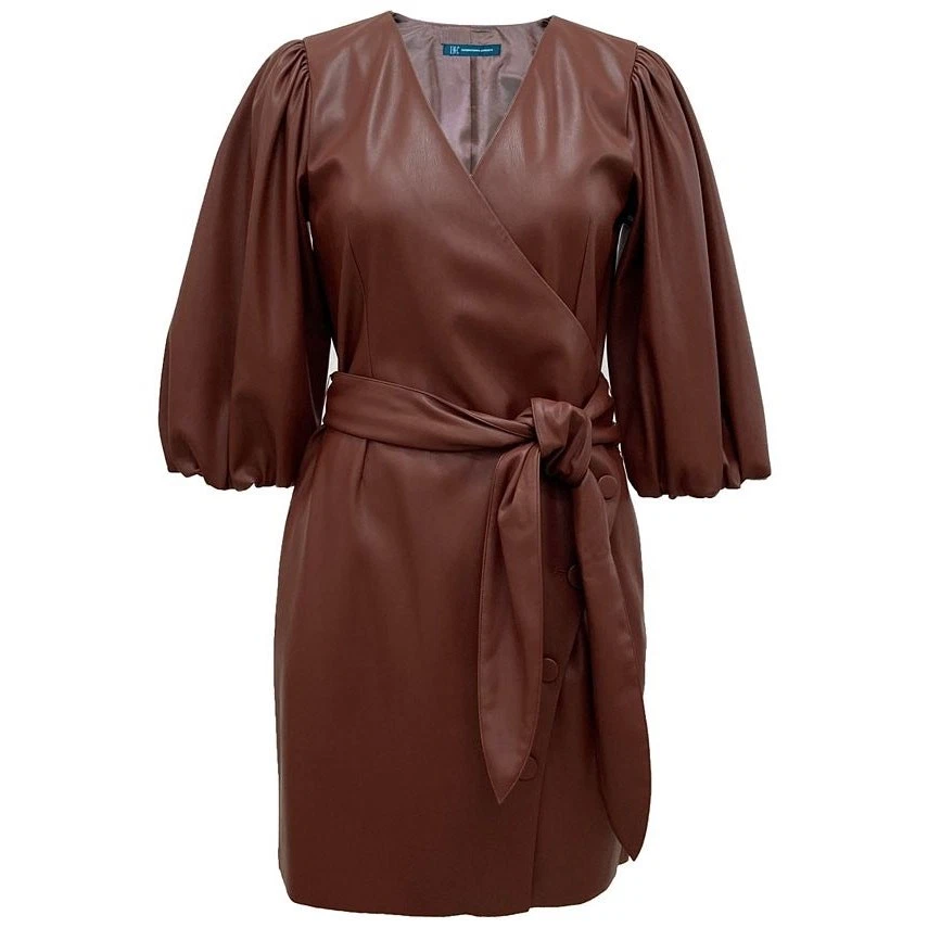 slim fit dress slacks INCOGNITO LASER CUT OUT FAUX LEATHER SHIRT DRESS – AKIRA main image 1