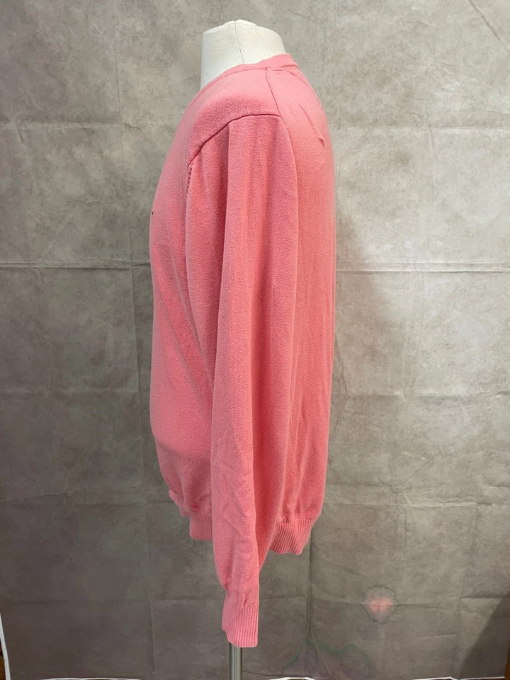 Tommy Hilfiger Hombre Pullover Rosa Manga Larga Cuello en V Talla L Foto 2 de 4