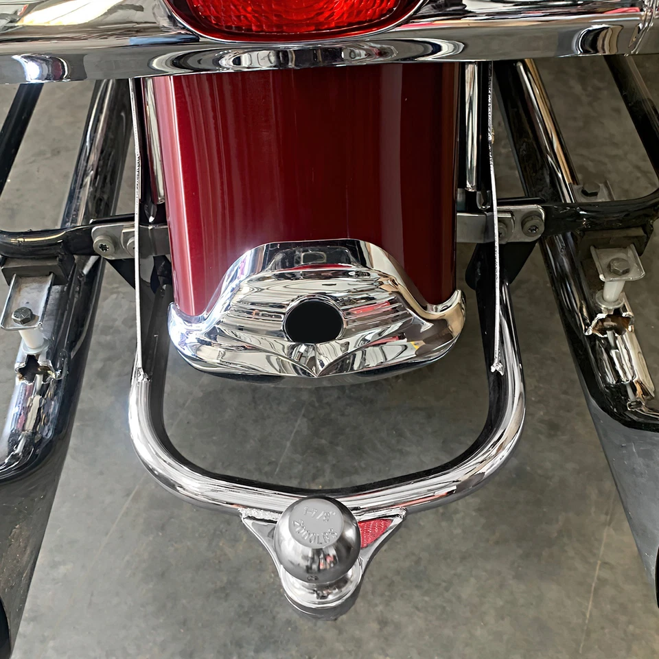 Chrome Trailer Hitch W/ Ball Fit For Harley Touring Electra Glide FLHT FLHR FLTR - Image 4 of 4