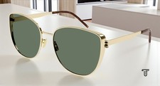 SAINT LAURENT SL M89 003 Oval Panthos Metal Gold Green 61 mm Women's Sunglasses