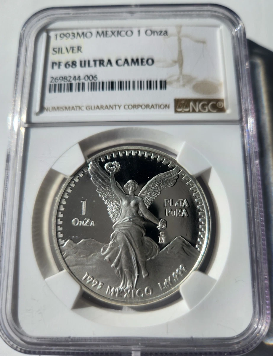 1993 MO NGC PF68 ULTRA CAMEO MEXICO 1 oz Silver Libertad Proof