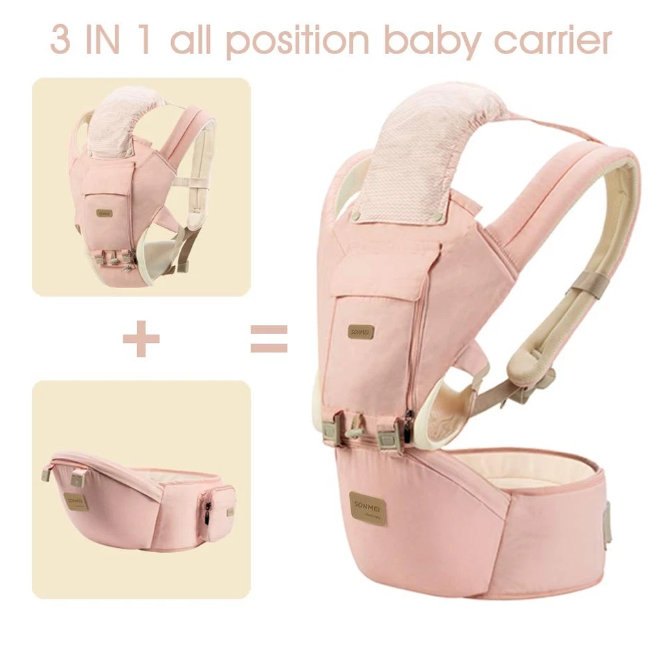 3 in 1 Ergonomic 360° Soft Baby Carrier, Baby Sling Comfortable Adjustable Po... - Image 3 of 4