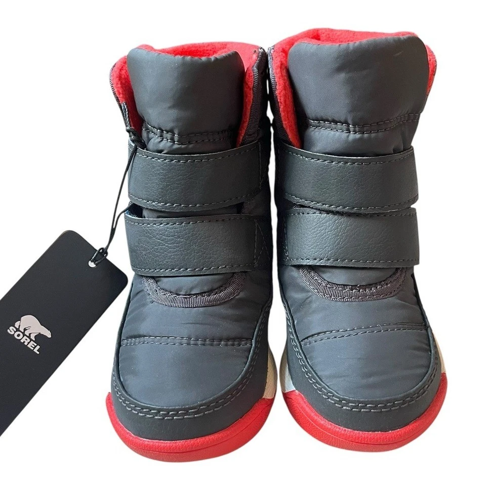 Botas impermeables Sorel para niños pequeños Whitney ll correa Jet Poppy rojas talla 5 nuevas con etiquetas Foto 2 de 4