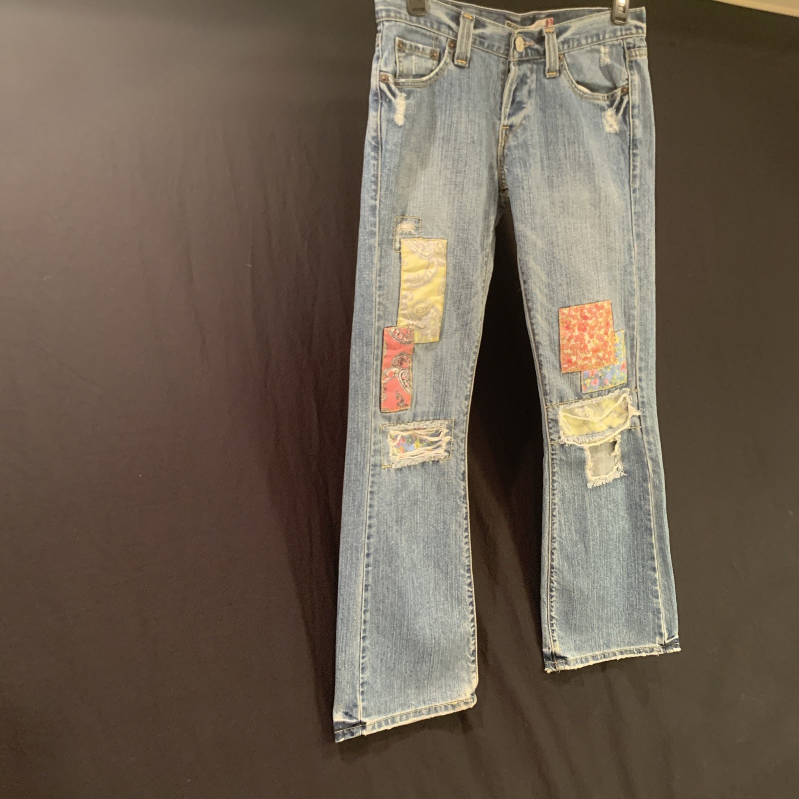 Levi S 513 Slouch BootCut Patchwork Mid Wash  Jea… - image 2