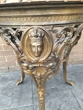 EXTREMELY RARE VICTORIAN CAST IRON PUB TABLE WITH COPPER TOP