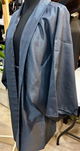 Unused Men s Haori, Pure Silk, deep navy blue, small size, excellent condition.  - product listing photo