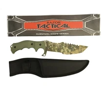 11" Green Camo Military Combat Fighter Hunter Bowie Knife Full Tang w/Sheath