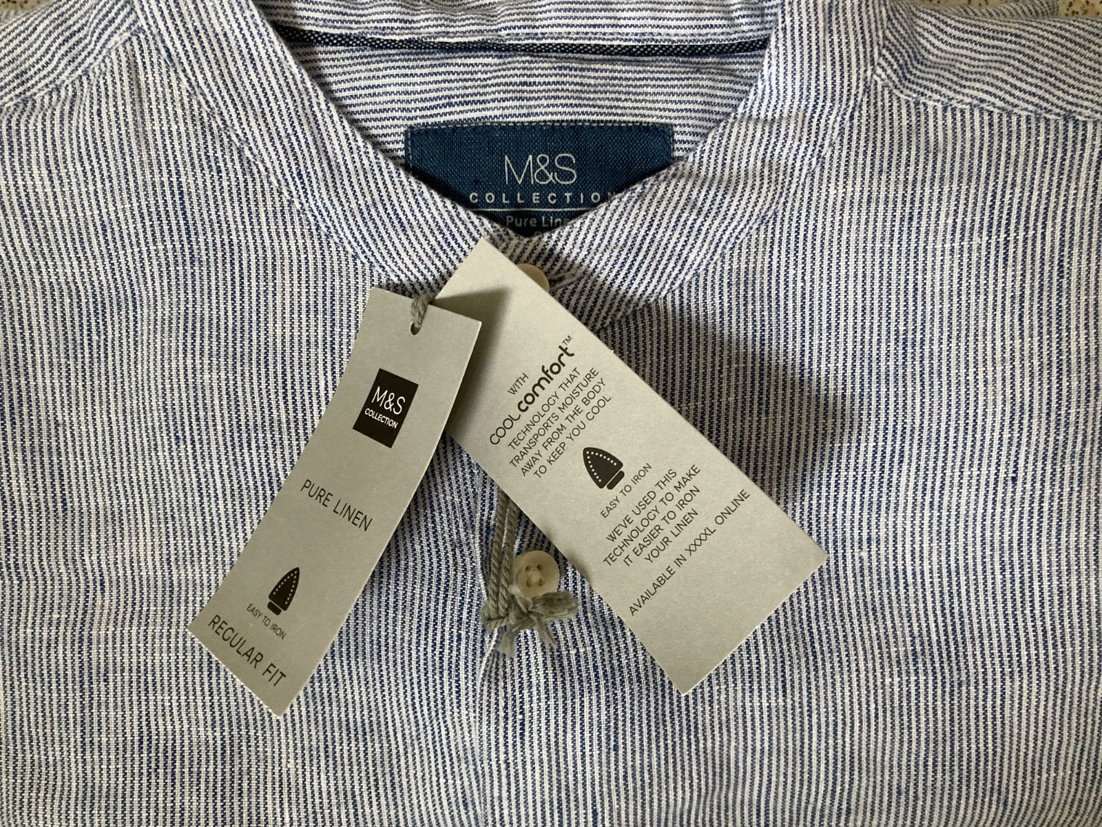 M & S Pure Linen Grandad Collar Shirt Size S
Opens in a new window or tab