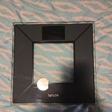 Taylor Digital Miter 3D Dimensional Design Glass Bathroom Scale Charcoal Gray