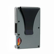 The Ridge Style Titanium Wallet with RFID Blocking Card Slots, Money Clip Usa