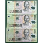 3 x 100,000 Vietnam Dong 100K VND Polymer Banknote Genuine 3 x 100000 300,000