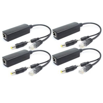 5V PoE Splitter 48V to 5V 2.4A 3.5x1.35mm/5.5x2.1mm IEEE 802.3af 4 PCS