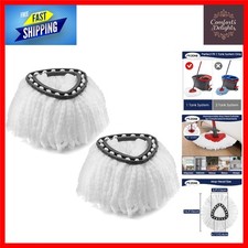 Luxury Mop Head Replacement Compatible with Vlieda EasyWring - White, 2 Packs