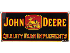 VINTAGE JOHN DEERE TRACTOR PORCELAIN SIGN SERVICE GAS OIL DEALERSHIP FARM