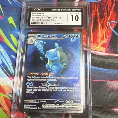 Pokémon Blastoise ex 200/165 SV151 Special Illustration Rare Holo CGC 10
