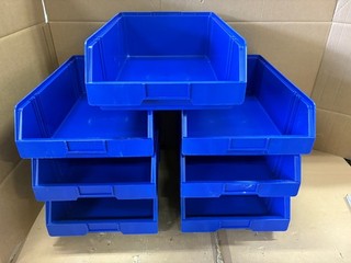 7x Sichtlagerkasten blau 48x30x15cm Flohmarkt Restposten Sonderposten