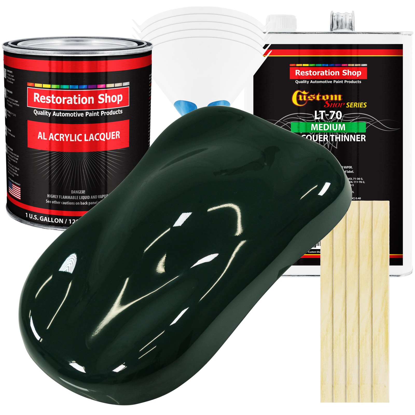 British Racing Green Acrylic Lacquer Gallon Auto Paint Kit, Medium Thinner